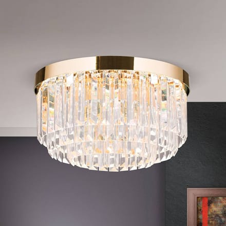 ORION LED plafondlamp Prism, goud, Ø 35 cm