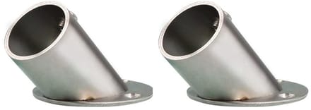 Dailygoods - 2 Schuine Flens Eindbeugels voor Gordijnroedes