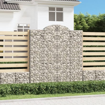 vidaXL - Schanskorven - 2 - st - gewelfd - 200x50x220/240 - cm - ijzer