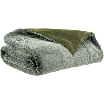 Deken Vivaraise Kinta in olijfkleurig polyester - 130 x 160 cm