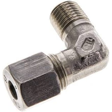 8S & M14x1.5 (con) RVS L-Vorm Snijringkoppeling Buitendraad 630bar ISO 8434-1