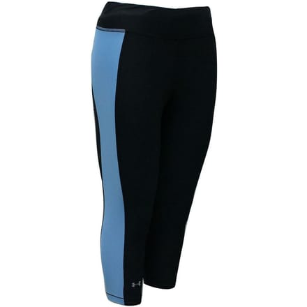 Under Armour HeatGear Stretch Taille Zwart Blauw Dames Capri Legging 1309652 008