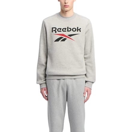 Reebok  Identity Big Logo Medium Grey Heather/vector Red Taglia: S | Felpe con cappuccio Outlet | Uomo | Grigio