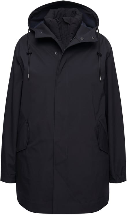 Ulla Popken - Dames - HYPRAR 3-in-1 functionele jas A-lijn capuchon - Zwart - Maat 42+