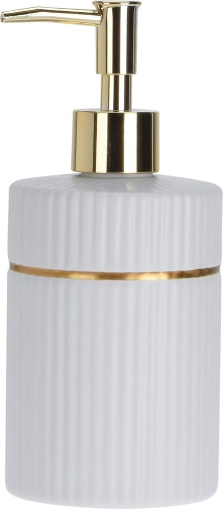 Items Zeeppompje/dispenser - 17 cm - keramiek - wit - 300 ml - navulbaar - toilet/badkamer/keuken