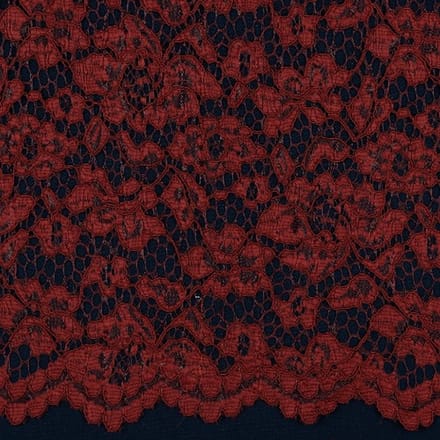 10 meter kant stof - Bordeaux rood - 145cm breed