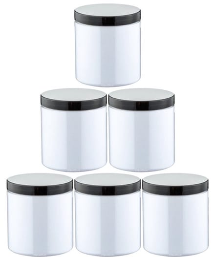 Scrubzout Perzik 300 gram - Pot met zwarte deksel - set van 6 stuks - Hydraterende Lichaamsscrub