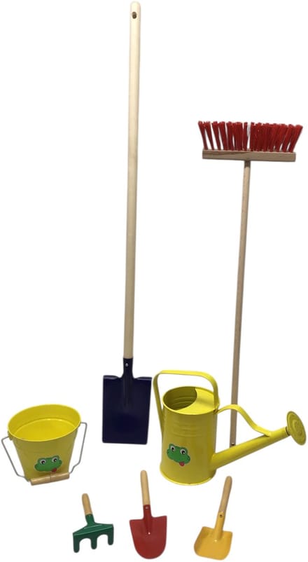 Grote kinder Tuin gereedschap - schep - Bezem - gieter en handgereedschap