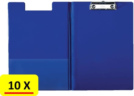10 x Klembordmap Esselte - kopklem - PP - A4 - blauw