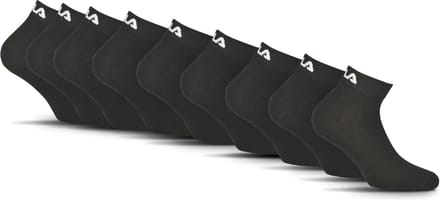 FILA Logo op de hiel Enkelsokken - Maat 35/38 - 9 Pack - Zwart