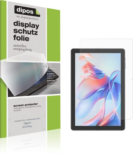 dipos – 2x Matte Beschermfolie geschikt voor Digma K10 Plus | Krasbestendige & antireflecterende Screenprotector Ultra-Thin