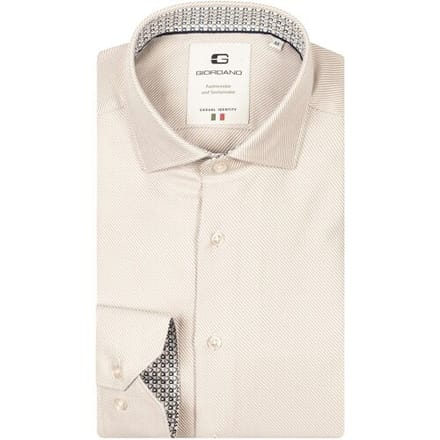 Giordano Overhemd Maggiore Diagonal Stripe Double Twill Two-Ply Cotton Kitt / male