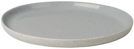 Sablo Stone Plat Bord | Lichtgrijs / Blauw | Stoneware