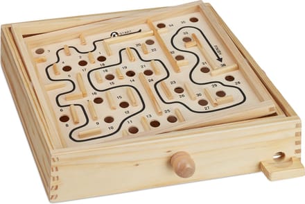 houten doolhof spel - met 2 balletjes - vanaf 3 jaar - behendigheidsspel - balansspel