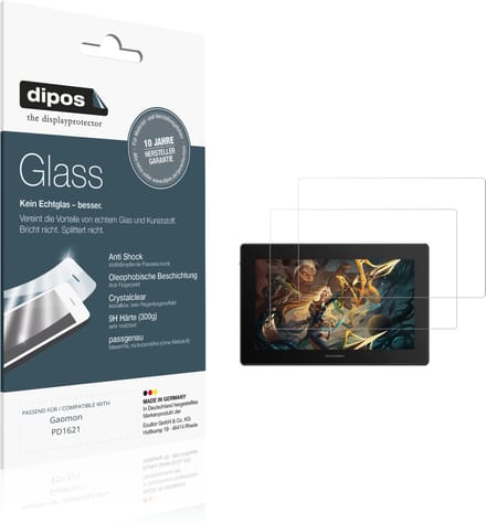dipos – 2x Pantserfolie geschikt voor Gaomon PD1621 | 9H Screenprotector