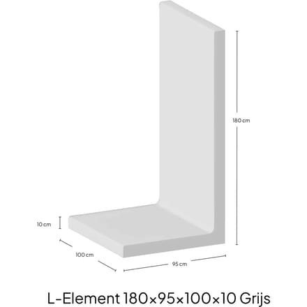 L-Element 180x95x100x10cm Zichtbeton