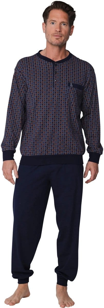 Robson - Pyjama - Katoen - Blauw - Knoopsluiting - Maat 58