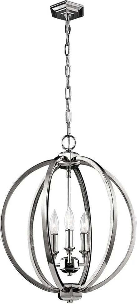Feiss LED Hanglamp Corinne | 3X E14 Max 60W | Dimbaar | Polished Nickel, Crystals