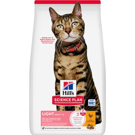 3kg Adult 1-6 Optimal Care Light met Kip Hill's Science Plan Kattenvoer