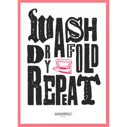 Monopoly Wash Dry Fold Repeat Art Print - A4
