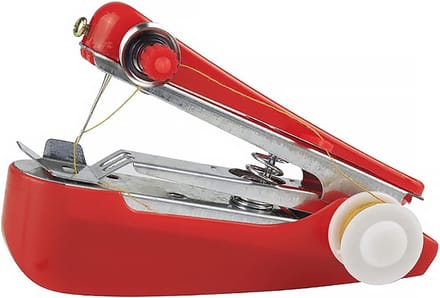 Mini Naaimachine - Handmachine Compact - Snel Kleding Repareren - Draagbaar Handformaat - 11 x 3.8 x 7.2cm - Rood