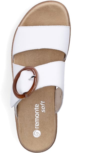 Remonte Leren Witte Dames Slippers - Wit - 40