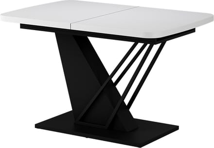 Vicco Eettafel Fenaro, Wit/Zwart, 120-160 x 80 cm 2 delen