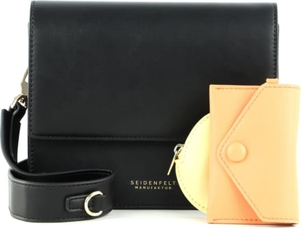 SEIDENFELT MANUFAKTUR Schoudertas Bjerka Crossbag Black / Gold Zwart