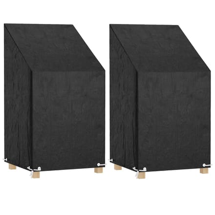 vidaXL - Tuinstoelhoezen - 2 - st - met - 8 - oogjes - 65x65x80/120 - cm - polyetheen