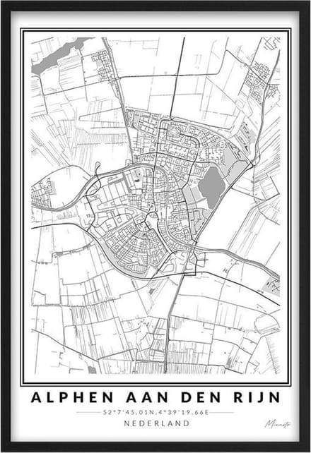Poster Stad Alphen aan den Rijn A2 - 42 x 59,4 cm (Exclusief Lijst)