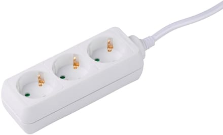 Grundig Socket 3 Way 3x1.5mm 1.5m Wht - Kunststof