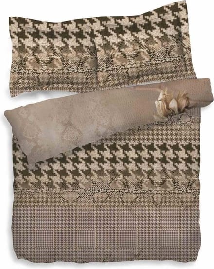 HnL dekbedovertrek Driden - Warm Taupe 200x200/220
