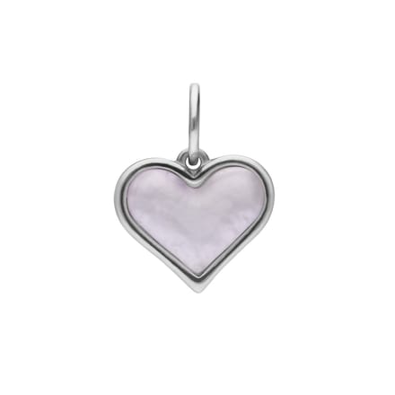 Lucardi - Dames Stalen bedel hart - Hanger - Staal - Zilverkleurig