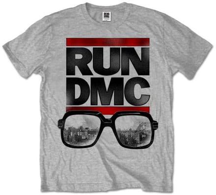 Run DMC - Glasses NYC Heren T-shirt - L - Grijs