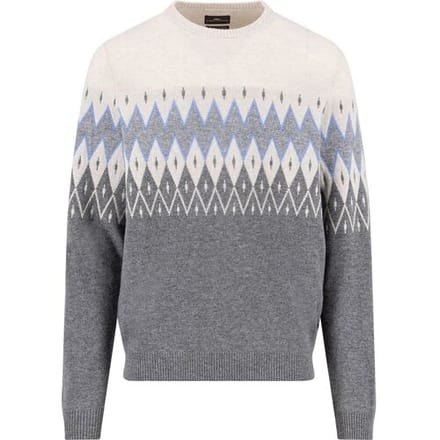 Fynch-Hatton Trui Jacquard Merino Kasjmier Steel-Multi / male