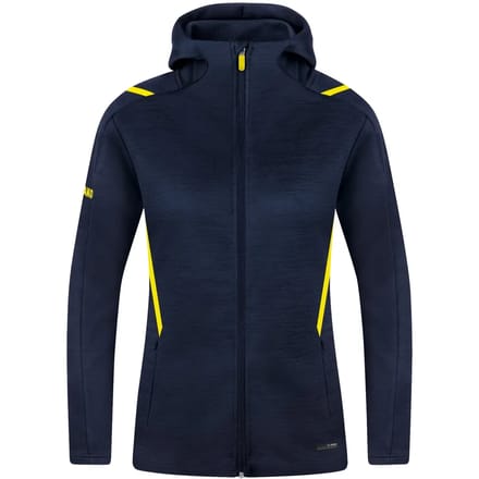 Jako Challenge Vrijetijdsvest Met Kap Dames - Marine Gemeleerd / Fluogeel | Maat: 34