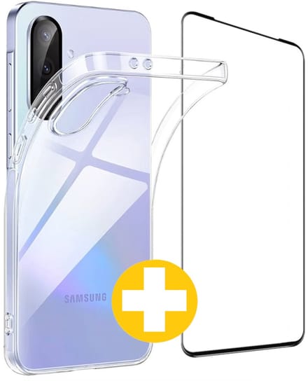 Hoesje en Screenprotector Combi Geschikt Voor Samsung A36 - Transparant Hoesje + Premium Screenprotector