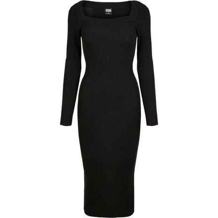 Urban Classics Long Knit Dames Maxi-jurk - zwart - S