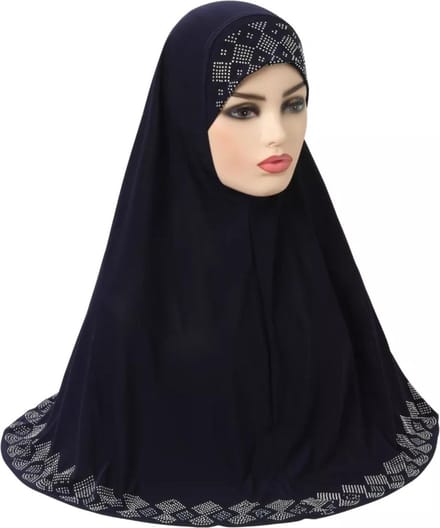 Elegant blauwe Hoofddoek, mooie hijab.