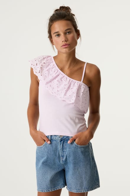 Singlet met ruches en borduurmeisje Garcia