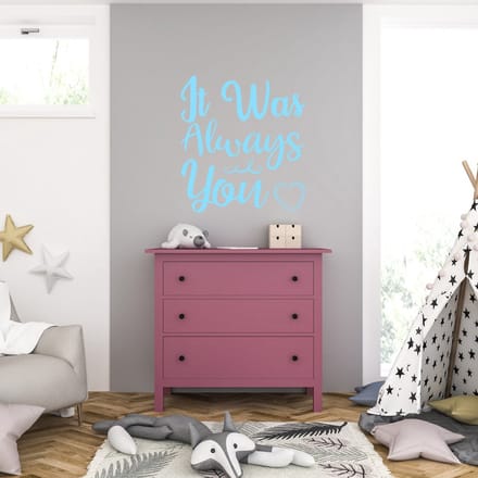 Muursticker - It Was Always You - 40,6 x 44,1 - Licht Blauw
