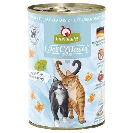 6x400g GranataPet DeliCatessen Zalm & Kalkoen Kattenvoer