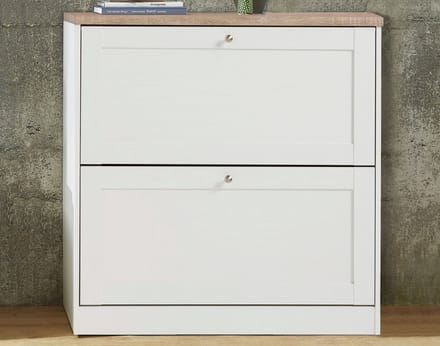 Notio Living Heide-Schoenenkast met 2 kleppen in eikenlook wit