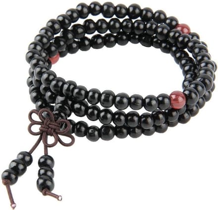 Fako Bijoux® - Buddha Armband - Sandelhout - 6mm - Zwart