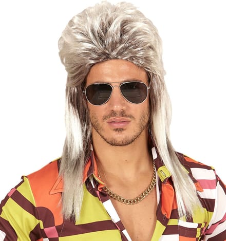 Blond met grijze rocker pruiken voor mannen
