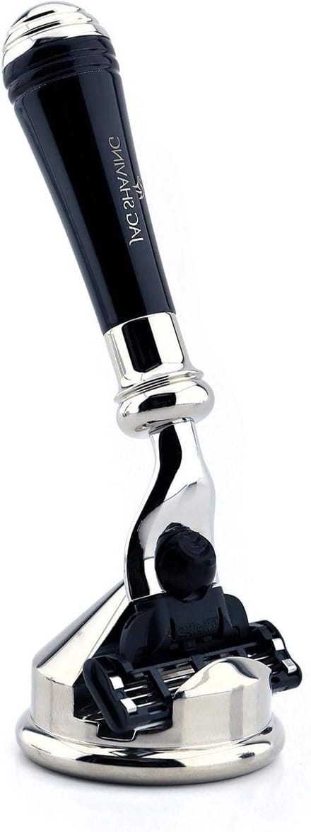 Luxe Scheermes - Triple Edge - Dagelijks Scheren - Mini Handvat - Verchroomd RVS - Zwart