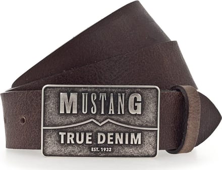 MUSTANG Leren Riem Classic Leather Belt W85 Dark Brown Bruine