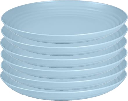 PlasticForte Rond bord/camping bord - 6x - D25 cm - ijsblauw - kunststof