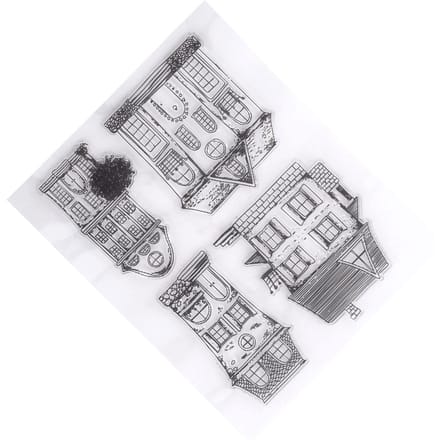 Plakboekfotokaarten Rubberstempel Helder transparant stempels Huis white