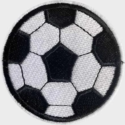 Patchy® – Voetbal Strijkpatch - Strijkapplicatie - Strijkembleem (1 stuks / zwart wit) - Badge - Patches